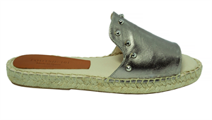 Pewter Rockstud Leather Espadrilles Women's Shoes - Footsie CS19-10407/11 