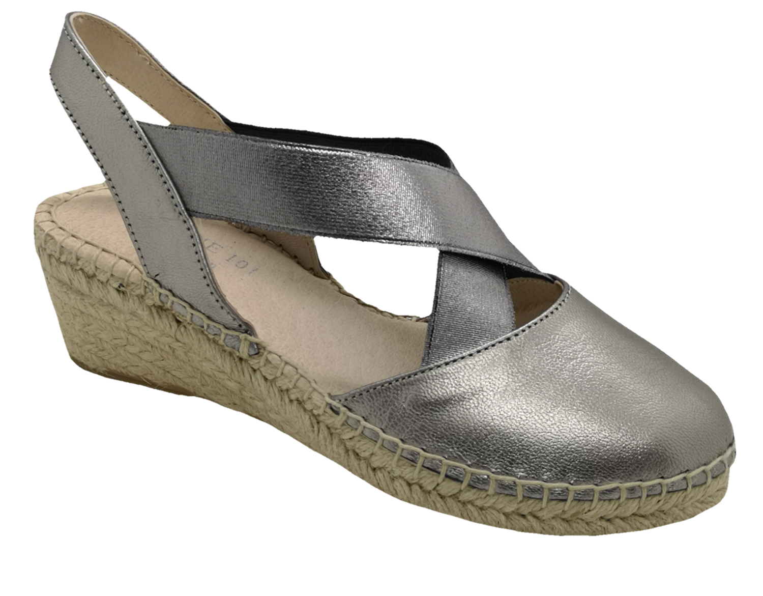 Pewter Wedge Espadrilles Closed-Toe Women's Shoes Footsie CS19-10658 ...