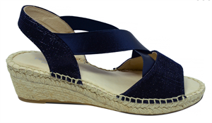 Blue Peep-Toe Wedge Heel Women's Shoe -  Footsie CS19-10659 (D)