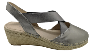 Pewter Wedge Espadrilles Closed-Toe Women's Shoes Footsie CS19-10658 