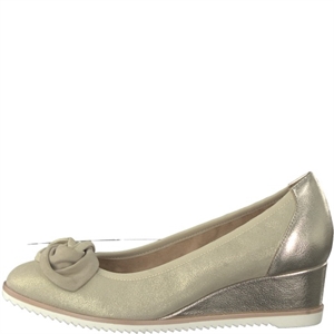 Tamaris Smart Wedge Glossy Suede - Champagne