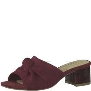 Tamaris  Leather Suede Slip-on Mule Red/Berry - 22621053